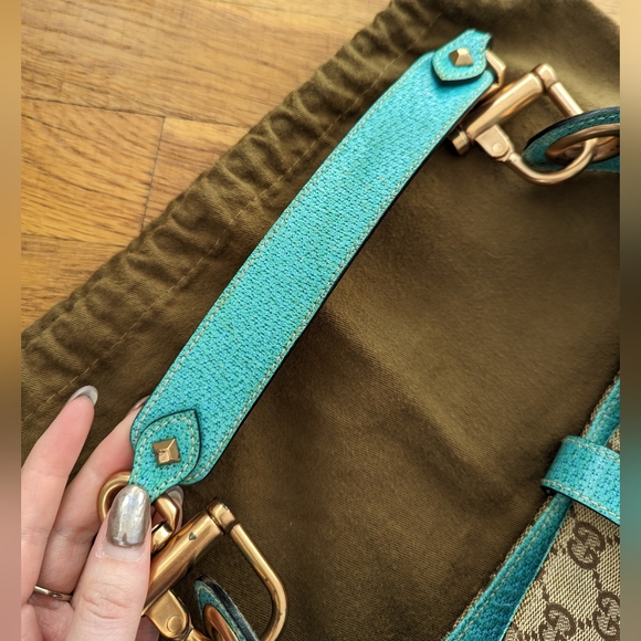 Gucci GG Jackie Shoulder Bag with Tiffany Blue trim - Picture 15 of 17